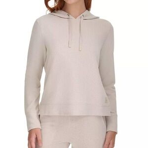 NWT Calvin Klein Women's cream colored waffle  Hoodie